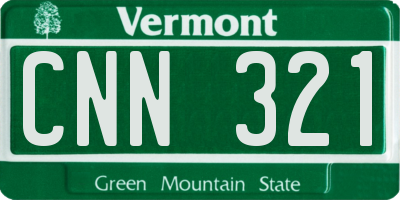 VT license plate CNN321