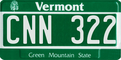 VT license plate CNN322