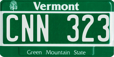 VT license plate CNN323