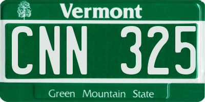 VT license plate CNN325
