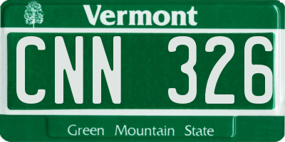 VT license plate CNN326