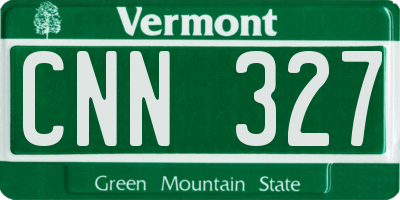 VT license plate CNN327