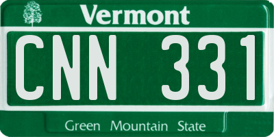 VT license plate CNN331