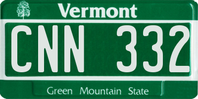 VT license plate CNN332