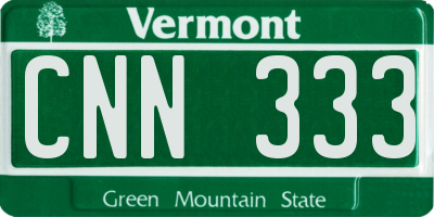 VT license plate CNN333