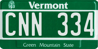 VT license plate CNN334