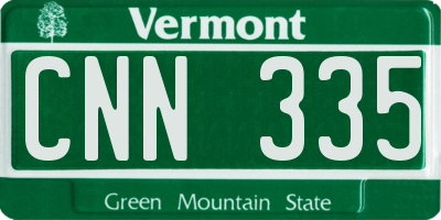 VT license plate CNN335