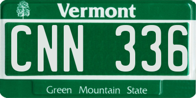 VT license plate CNN336