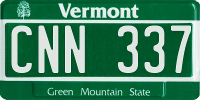 VT license plate CNN337