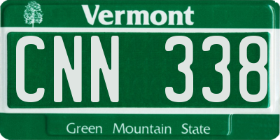 VT license plate CNN338