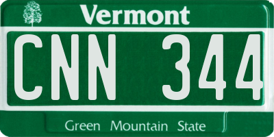 VT license plate CNN344