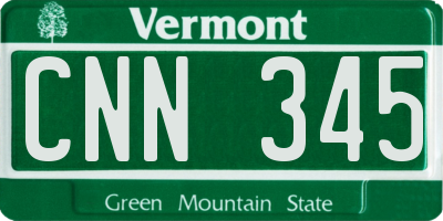 VT license plate CNN345