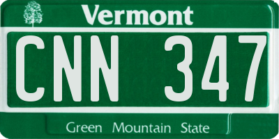 VT license plate CNN347