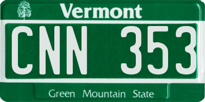 VT license plate CNN353