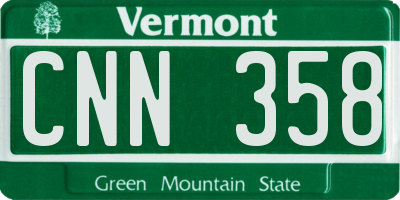 VT license plate CNN358