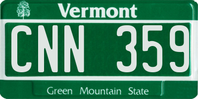 VT license plate CNN359