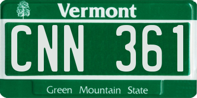 VT license plate CNN361