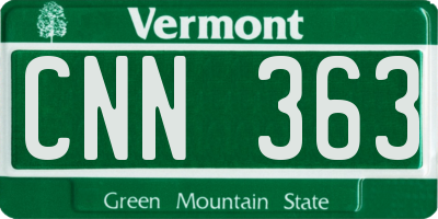 VT license plate CNN363