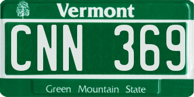 VT license plate CNN369