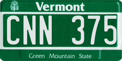 VT license plate CNN375