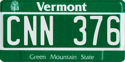 VT license plate CNN376
