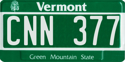 VT license plate CNN377