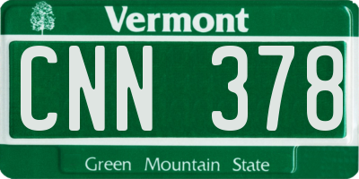 VT license plate CNN378