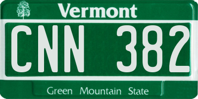 VT license plate CNN382