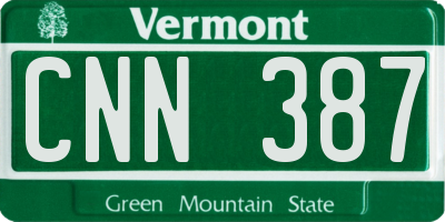 VT license plate CNN387