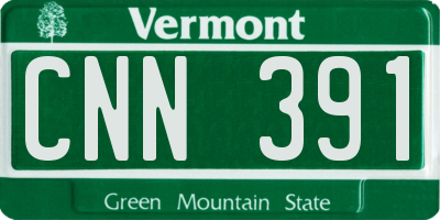 VT license plate CNN391