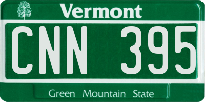 VT license plate CNN395