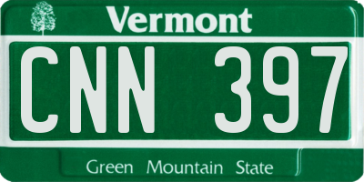 VT license plate CNN397