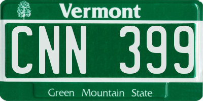 VT license plate CNN399