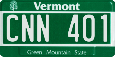VT license plate CNN401