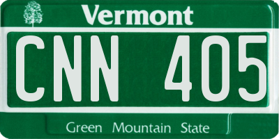 VT license plate CNN405