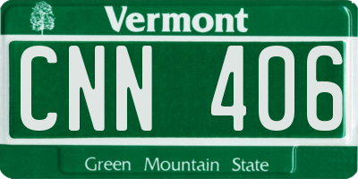 VT license plate CNN406