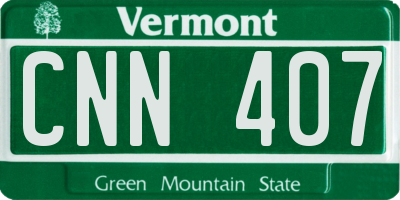 VT license plate CNN407