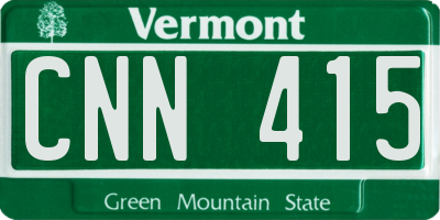 VT license plate CNN415