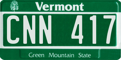 VT license plate CNN417