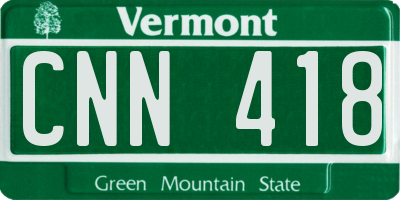 VT license plate CNN418