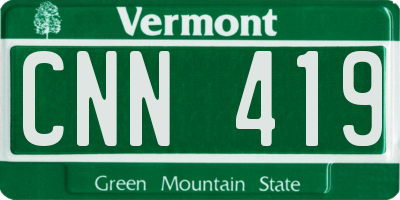 VT license plate CNN419