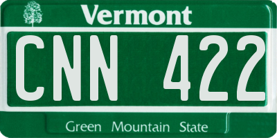 VT license plate CNN422