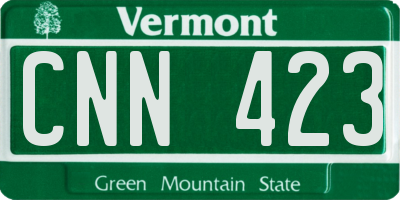 VT license plate CNN423