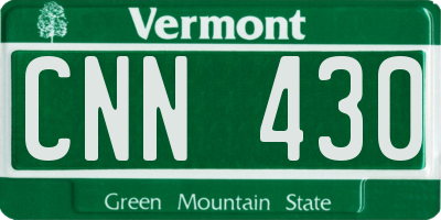 VT license plate CNN430