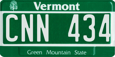VT license plate CNN434