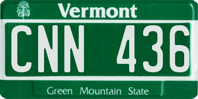 VT license plate CNN436