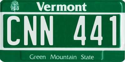 VT license plate CNN441