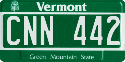 VT license plate CNN442