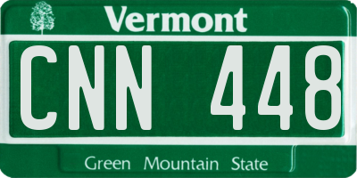 VT license plate CNN448