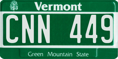 VT license plate CNN449
